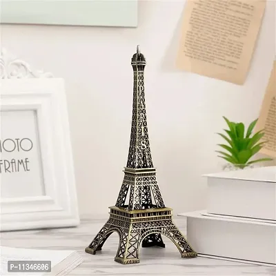 ELEGANT LIFESTYLE Antique Finish 3D Metal Paris Eiffel Tower Metal Craft Famous Landmark Building Metal Statue, Cabinet, Office, Gifts Decorative Showpiece (6 x 18 Large)