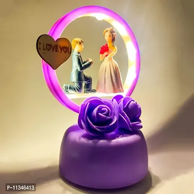 Elegant Lifestyle Love Couple Statue with Light for Home Decor I Gift Ideal Valentine Day, , Wedding Parties Gift, Loving Romantic Couple Bedroom Night Lamp & Decorative Showpiece - 14 cm-thumb4