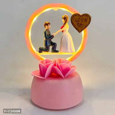 Elegant Lifestyle Love Couple Statue with Light for Home Decor I Gift Ideal Valentine Day, , Wedding Parties Gift, Loving Romantic Couple Bedroom Night Lamp & Decorative Showpiece - 14 cm-thumb0