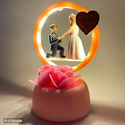 Elegant Lifestyle Love Couple Statue with Light for Home Decor I Gift Ideal Valentine Day, , Wedding Parties Gift, Loving Romantic Couple Bedroom Night Lamp & Decorative Showpiece - 14 cm-thumb2