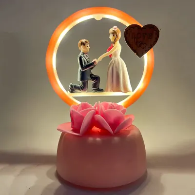 ELEGANT LIFESTYLE Love Couple Statue with Light for Home Décor I Ideal Gift  for Valentine's Day, Wedding, Parties, Romantic Bedroom Night Lamp , couple  gift 