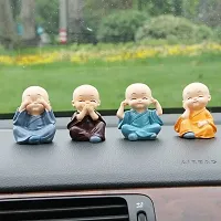 Elegant Lifestyle Baby Monk Buddha Set of 4 Statue for Home | Office | Car Dashboard | Decor Decorative Showpiece - 5 cm,Crystal-thumb4