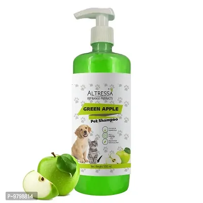 ALTRESSA Green Apple Pet Shampoo for Shiny  Smooth Hair, pH Balanced Aloe Vera Extracts Anti-itching, C