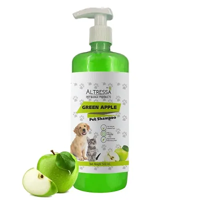 ALTRESSA Green Apple Pet Shampoo for Shiny  Smooth Hair, pH Balanced Aloe Vera Extracts Anti-itching, C