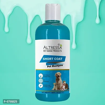 ALTRESSA Short Coat Pet Shampoo for Shiny  Smooth Hair, Java Plum, Neem  Aloe Extracts Allergy Relief, Anti-itching, Anti-parasitic Java Plum Fragrance Dog Shampoo (300 ml)-thumb0