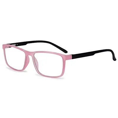 Aferlite? Zero Power Computer glasses For Men | Women | Unisex | TR90 Frame |CR Lens | Medium (Matt Pink | Black)