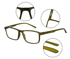 Aferelle ? Premium Blue Ray Cut Lens |Zero Power | UV420 with Anti-reflection | CR Lens TR90 Rectangle Frame Unisex Glasses For All Digital Screens |Free Size |53 mm (Matt Olive Green)-thumb2