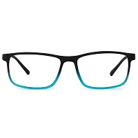 Aferelle ? Premium Blue Ray Cut Lens |Zero Power | UV420 with Anti-reflection | CR Lens TR90 Rectangle Frame Unisex Glasses For All Digital Screens |Free Size |53 mm (Gradient Turquoise)-thumb1