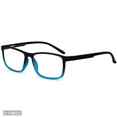 Aferelle ? Premium Blue Ray Cut Lens |Zero Power | UV420 with Anti-reflection | CR Lens TR90 Rectangle Frame Unisex Glasses For All Digital Screens |Free Size |53 mm (Gradient Turquoise)-thumb0