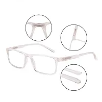 Aferelle ? Premium Blue Ray Cut Lens |Zero Power | UV420 with Anti-reflection | CR Lens TR90 Rectangle Frame Unisex Glasses For All Digital Screens |Free Size |53 mm (Transparent)-thumb4