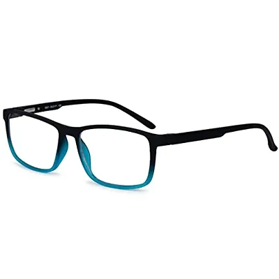 Aferelle ? Premium Blue Ray Cut Lens |Zero Power | UV420 with Anti-reflection | CR Lens TR90 Rectangle Frame Unisex Glasses For All Digital Screens |Free Size |53 mm (Gradient Turquoise)