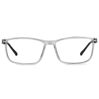 Aferelle ? Premium Blue Ray Cut Lens |Zero Power | UV420 with Anti-reflection | CR Lens TR90 Rectangle Frame Unisex Glasses For All Digital Screens |Free Size |53 mm (Transparent Grey| Black)-thumb1