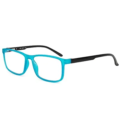 Aferelle ? Premium Blue Ray Cut Lens |Zero Power | UV420 with Anti-reflection | CR Lens TR90 Rectangle Frame Unisex Glasses For All Digital Screens |Free Size |53 mm (Turquoise | Black)