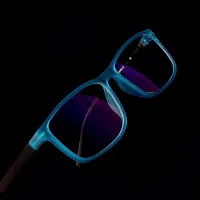 Aferlite? Zero Power Computer glasses For Men | Women | Unisex | TR90 Frame |CR Lens | Medium (Matt Black | Front Turquoise)-thumb3