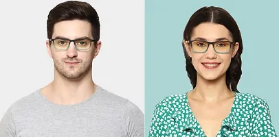 Aferlite? Zero Power Computer glasses For Men | Women | Unisex | TR90 Frame |CR Lens | Medium (Gradient Turquoise | Matt Black)-thumb3