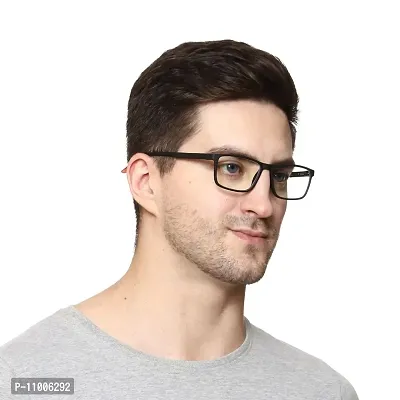 Aferlite? Zero Power Computer glasses For Men | Women | Unisex | TR90 Frame |CR Lens | Medium (Matt Black)-thumb4