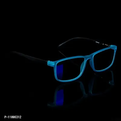 Aferlite? Zero Power Computer glasses For Men | Women | Unisex | TR90 Frame |CR Lens | Medium (Matt Black | Front Turquoise)-thumb5