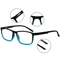 Aferelle ? Premium Blue Ray Cut Lens |Zero Power | UV420 with Anti-reflection | CR Lens TR90 Rectangle Frame Unisex Glasses For All Digital Screens |Free Size |53 mm (Gradient Turquoise)-thumb2