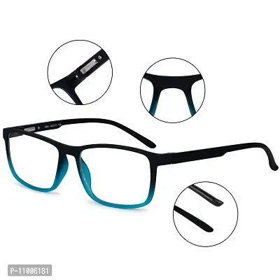 Aferelle ? Premium Blue Ray Cut Lens |Zero Power | UV420 with Anti-reflection | CR Lens TR90 Rectangle Frame Unisex Glasses For All Digital Screens |Free Size |53 mm (Gradient Turquoise)-thumb3