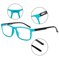 Aferelle ? Premium Blue Ray Cut Lens |Zero Power | UV420 with Anti-reflection | CR Lens TR90 Rectangle Frame Unisex Glasses For All Digital Screens |Free Size |53 mm (Turquoise | Black)-thumb2