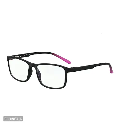 Aferlite? Zero Power Computer glasses For Men | Women | Unisex | TR90 Frame |CR Lens | Medium (Black| Pink Tips)-thumb0