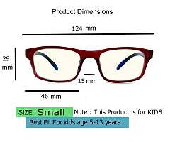 Kids Zero Power Blue Ray Blocking Antiglare eyeglasses for Unisex Child 5 to 12 years old (Red,Small,46mm)-thumb3