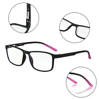 Aferlite? Zero Power Computer glasses For Men | Women | Unisex | TR90 Frame |CR Lens | Medium (Black| Pink Tips)-thumb1