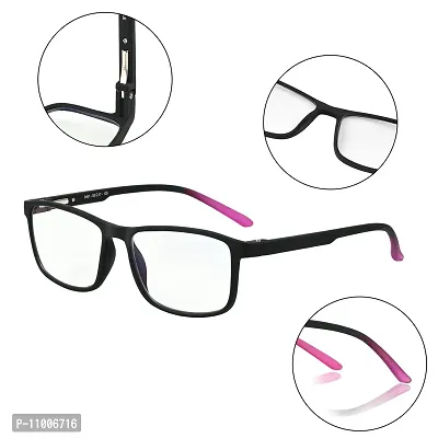 Aferlite? Zero Power Computer glasses For Men | Women | Unisex | TR90 Frame |CR Lens | Medium (Black| Pink Tips)-thumb2
