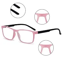Aferlite? Zero Power Computer glasses For Men | Women | Unisex | TR90 Frame |CR Lens | Medium (Matt Pink | Black)-thumb1