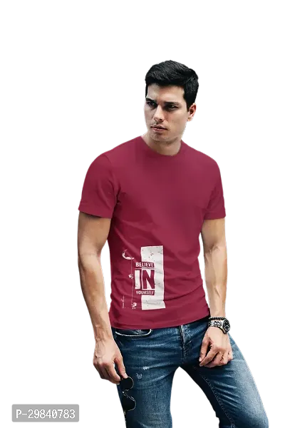 Mens Round Neck Graphic Printed Tshirt-thumb0