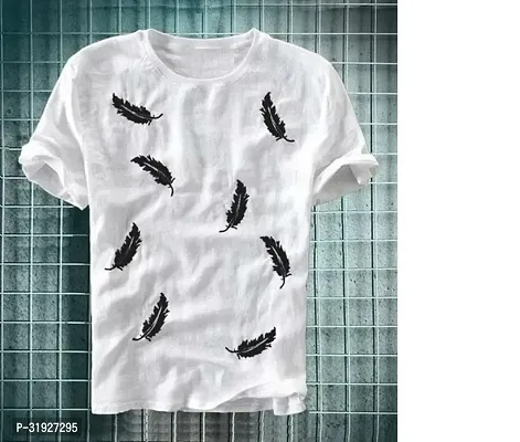 Stylish Printed Cotton Blend Tshirt For Men-thumb0