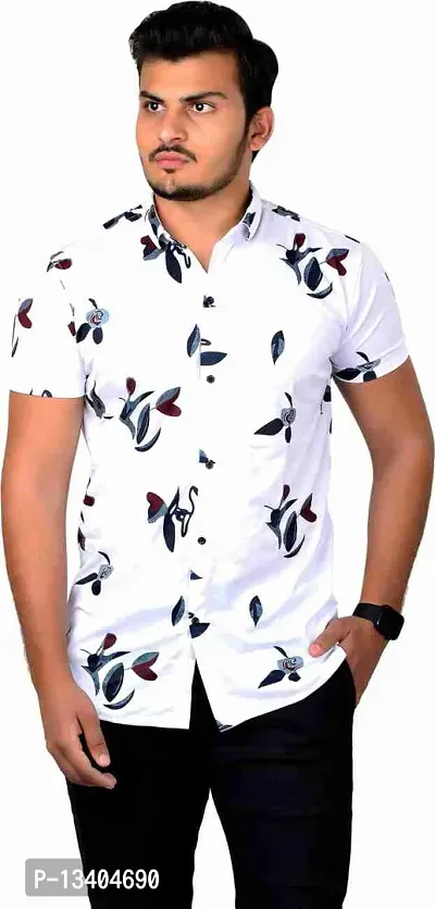 Stylish Lycra Half Sleeve Digital Print Shirt For Men