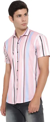 Stylish Lycra Half Sleeve Digital Print Shirt For Men-thumb2