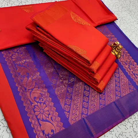 Trending Art Silk Saree with Blouse piece