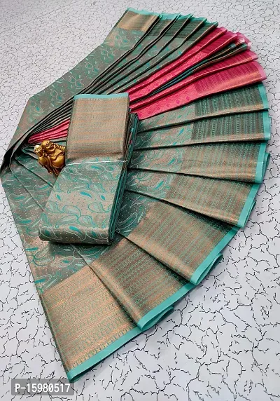 Classic Art Silk Jacquard Saree With Blouse Piece-thumb0