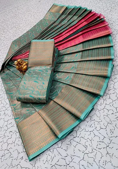 Trending Art Silk Saree with Blouse piece