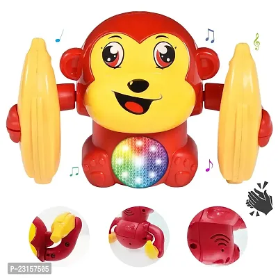 Dancing Monkey Musical Toy for Kids Baby Spinning Rolling Doll Tumble Toy with Voice Control and Sound Effects with Sensor - ISI Mark - Made in India-