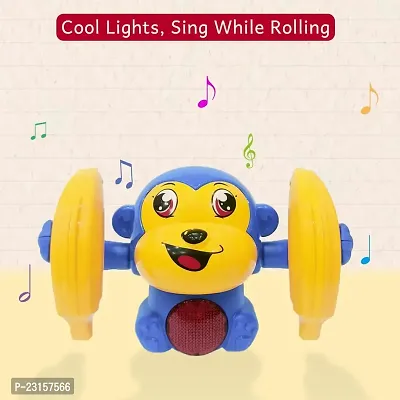 Dancing Monkey Musical Toy for Kids Baby Spinning Rolling Doll Tumble Toy with Voice Control and Sound Effects with Sensor-thumb0