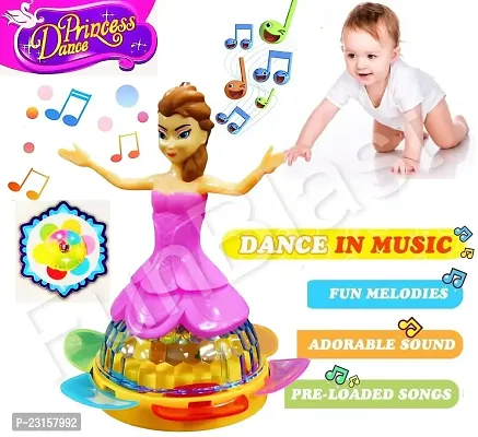 Princess Dancing Doll For Girls With 3D Lights  Sound Toy For Babies/Musical Dancing Toys For Kids-Multi Color-thumb0