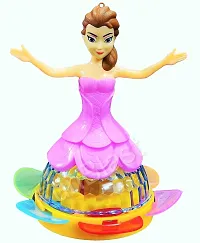 Princess Dancing Doll For Girls With 3D Lights  Sound Toy For Babies/Musical Dancing Toys For Kids-Multi Color-thumb1