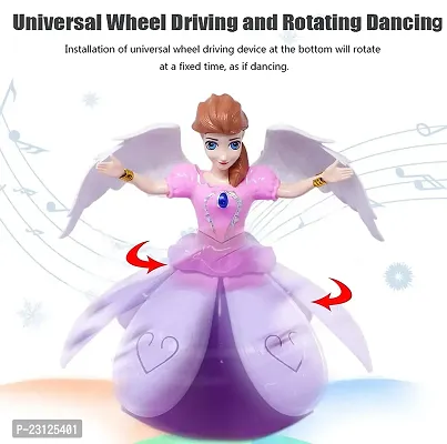Angel Girl Dancing Doll Musical 360 Degree Rotating Flashing Lights Sound  (Multicolor)