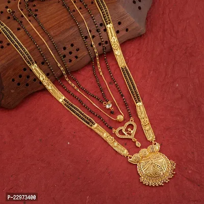 Designs Brass Gold Plated Mangalsutra For Women Set Of 4