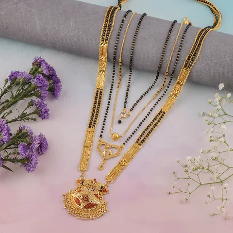 Gold Plated Mangalsutra For Women Set Of 3