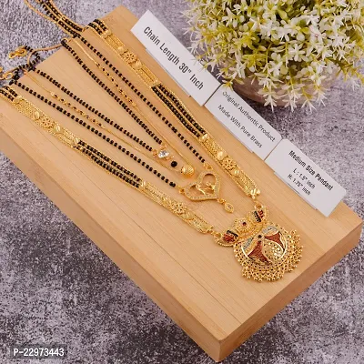 Designs Brass Gold Plated Mangalsutra For Women Set Of 4