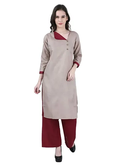 Womens Kurta with Palazzo Set(Maroon)