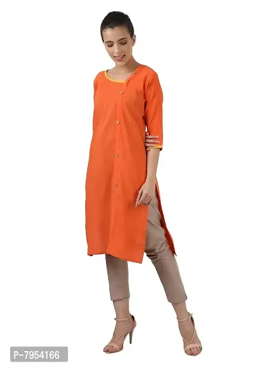 BIBO Women's Cotton Angrakha Straight Kurta-thumb2