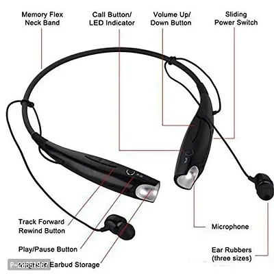 Premium Quality Hbs 730 Wireless Neckband Bluetooth Earphone Headset Earbud Portable Headphone Handsfree Sports Running Sweatproof Compatible Android Smartphone Noise Cancellation-thumb2