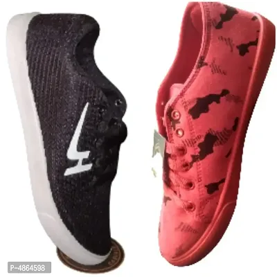 STYLISH MENS SHOES (COMBO) RED  BLACK