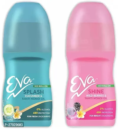 EVA Shine  Splash Roll On Combo| For Bright  Smooth Underarm Deodorant Roll-on - For Women  (100 ml, Pack of 2)