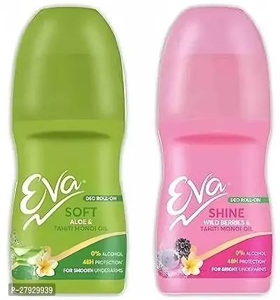 EVA Shine  Soft Roll On Combo|For Bright  Fresh Underarms|Alcohol  Aluminium Free Deodorant Roll-on - For Women  (100 ml, Pack of 2)